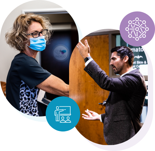 two dental assisting instructors