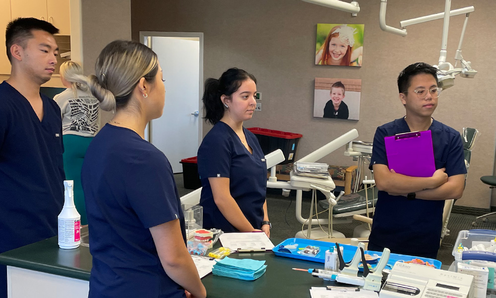 Dental assistant students in class